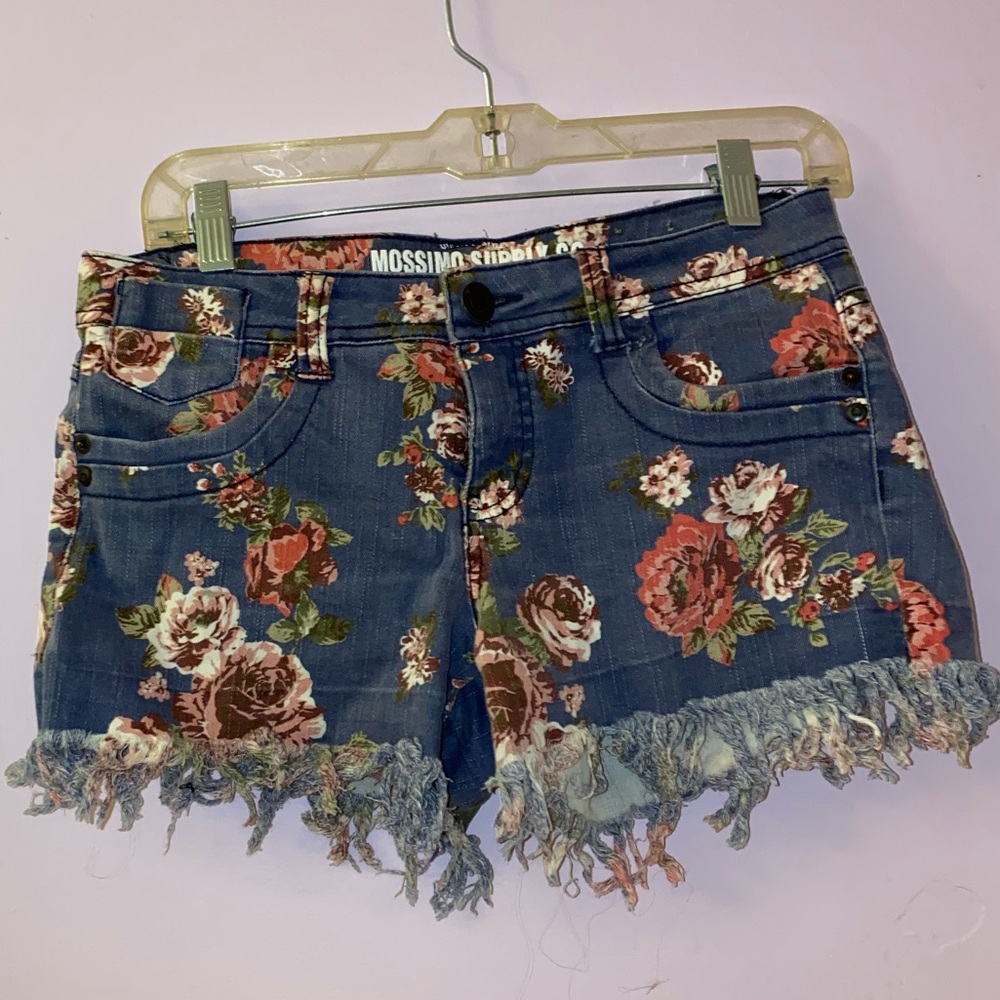 floral jean shorts